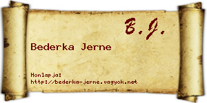 Bederka Jerne névjegykártya
